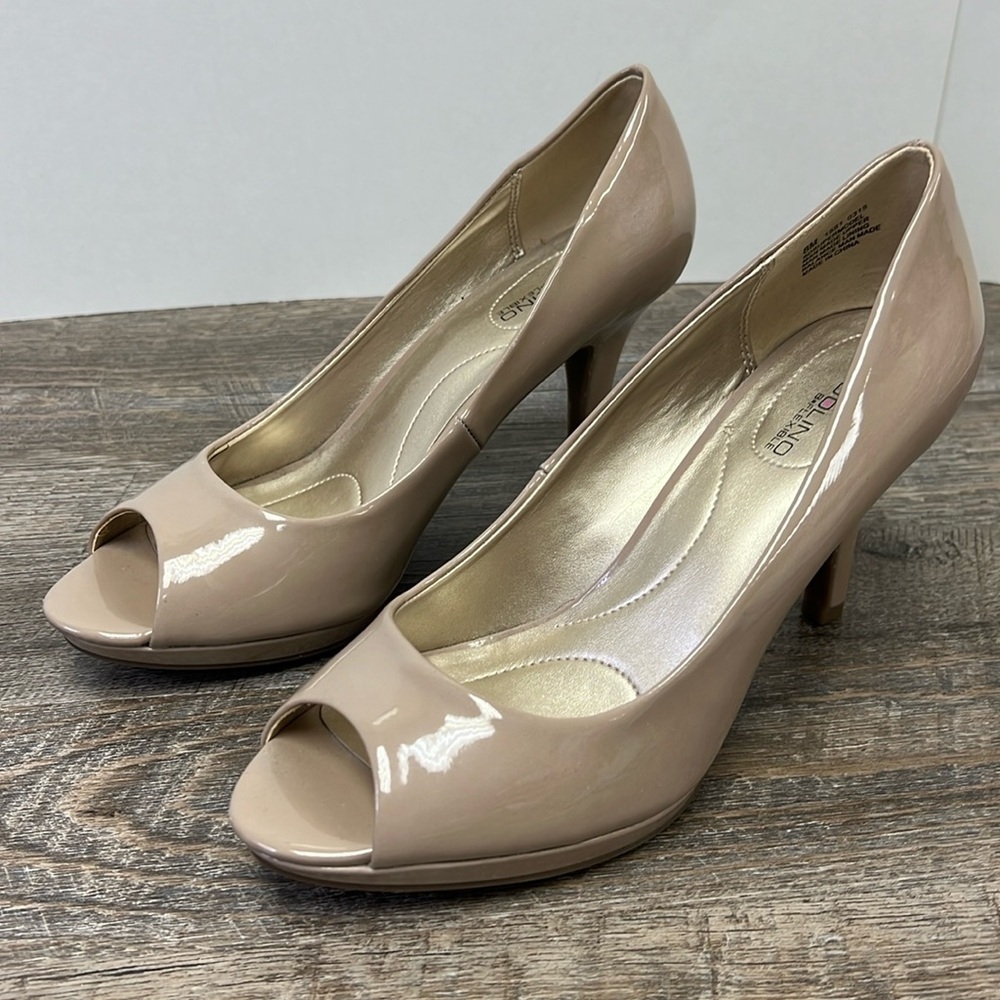 NEW Bandolino SUPERMODEL Women’s Nude  Peep Toe Pumps Size 8
